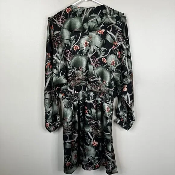 Johanna Ortiz x H&M Dress Womens L Floral Tropical Ruffle Flounce Mini - Picture 8 of 11